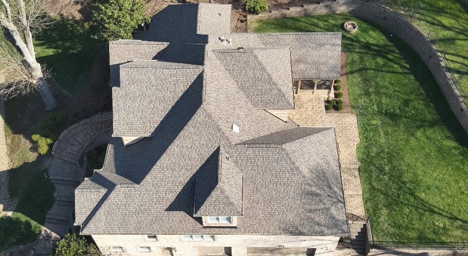 Completed roof replacement with new shingles